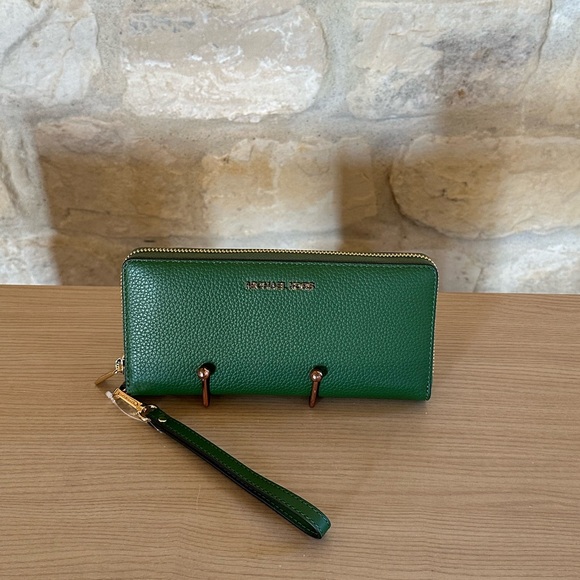 Michael Kors Medium Mirella Palm Tree tote handbag&wallet Green NWT Authentic - Picture 4 of 13